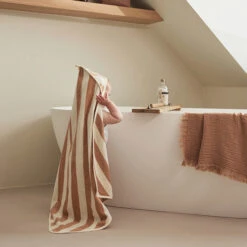 Jollein Badcape Stripe Terry 75x75cm Biscuit GOTS