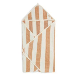Jollein Badcape Stripe Terry 75x75cm Biscuit GOTS -Babyproducten Winkel jollein jollein badcape stripe terry 75x75cm biscu 3