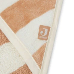 Jollein Badcape Stripe Terry 75x75cm Biscuit GOTS -Babyproducten Winkel jollein jollein badcape stripe terry 75x75cm biscu 5