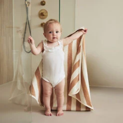 Jollein Badcape Stripe Terry 75x75cm Biscuit GOTS -Babyproducten Winkel jollein jollein badcape stripe terry 75x75cm biscu 9