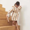 Jollein Badjas 1-2 Jaar Stripe Terry Biscuit GOTS -Babyproducten Winkel jollein jollein badjas 1 2 jaar stripe terry biscu