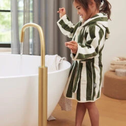 Jollein Badjas 3-4 Jaar Stripe Terry Leaf Green GOTS -Babyproducten Winkel jollein jollein badjas 3 4 jaar stripe terry leaf 4