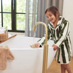 Jollein Badjas 3-4 Jaar Stripe Terry Leaf Green GOTS -Babyproducten Winkel jollein jollein badjas 3 4 jaar stripe terry leaf 6