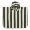 Jollein Badponcho Stripe Terry Leaf Green GOTS -Babyproducten Winkel jollein jollein badponcho stripe terry leaf green