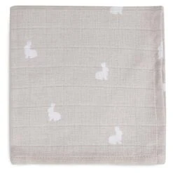 Jollein Hydrofiel Monddoekje Dotted&Rabbit Nougat GOTS 2pack -Babyproducten Winkel jollein jollein hydrofiel monddoekje dotted rabbit 2