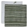 Jollein Hydrofiel Monddoekje Stripe & Olive Leaf Green GOTS 2pack -Babyproducten Winkel jollein jollein hydrofiel monddoekje stripe olive