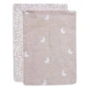 Jollein Hydrofiel Washandje Dotted&Rabbit Nougat GOTS 2pack -Babyproducten Winkel jollein jollein hydrofiel washandje dotted rabbit