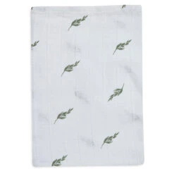 Jollein Hydrofiel Washandje Stripe & Olive Leaf Green GOTS 2pack -Babyproducten Winkel jollein jollein hydrofiel washandje stripe olive l 2