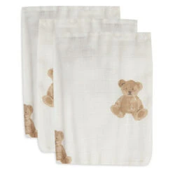 Jollein Hydrofiel Washandje Teddy Bear 3pack