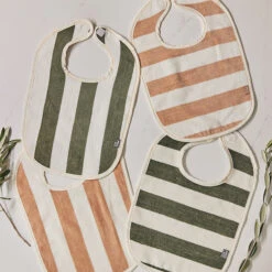 Jollein Slabbetje Stripe Terry Biscuit GOTS 2-pack -Babyproducten Winkel jollein jollein slabbetje stripe terry biscuit got 5