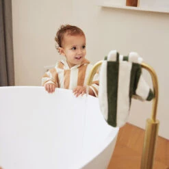 Jollein Washandje Stripe Terry Leaf Green GOTS -Babyproducten Winkel jollein jollein washandje stripe terry leaf green 3