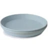 Mushie Ronde Borden Set Van 2 - Powder Blue -Babyproducten Winkel mushie mushie ronde borden set van 2 powder blue
