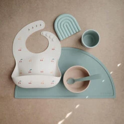 Mushie Siliconen Placemat Cambridge Blue -Babyproducten Winkel mushie mushie siliconen placemat cambridge blue 2
