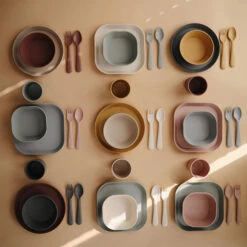 Mushie Vork En Lepel - Blush -Babyproducten Winkel mushie mushie vork en lepel blush 4