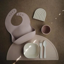 Mushie Vork En Lepel - Ivory -Babyproducten Winkel mushie mushie vork en lepel ivory 4