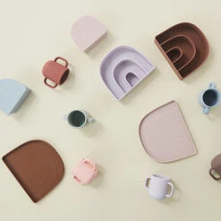 OYOY Rainbow Bord En Kom Caramel / Lavender -Babyproducten Winkel oyoy oyoy rainbow bord en kom caramel lavender 3